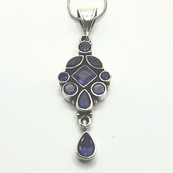 Sterling Silver Tanzanite Necklace - Picture 6 of 6